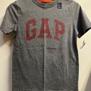 GAP Kids Heather Gray Tee with Red Logo